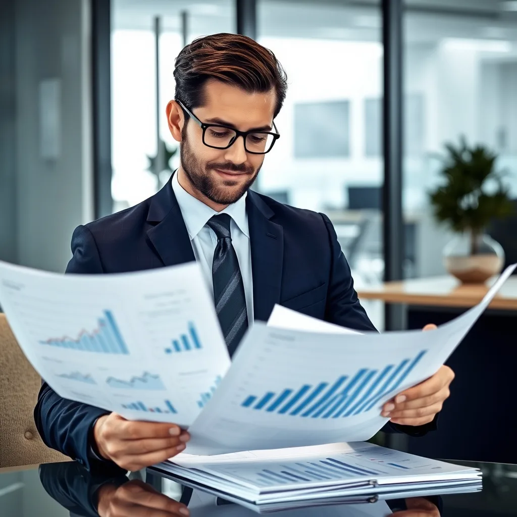 business finance planning strategy review with charts